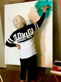 Allison Painting Hearts in Space